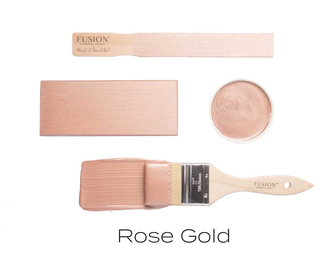 ROSE GOLD Fusion™ Metallic Paint (250ml) - Rustic Farmhouse Charm