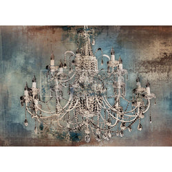 NEW! MOODY CHANDELIER Redesign A1 Decoupage Rice Paper (59.44cm x 84.07cm) - Rustic Farmhouse Charm