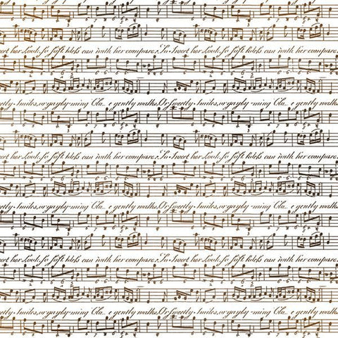 MUSICAL NOTES Rice Paper Napkin by Stamperia (50cm x 50cm) - Rustic Farmhouse Charm