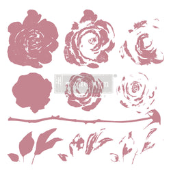 MYSTIC ROSE Redesign Décor Stamp 12"x12" - Rustic Farmhouse Charm