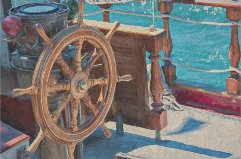 Decoupage Tissue Paper - Nautical Boat Wheel (50.8cm x 76.2cm) - Rustic Farmhouse Charm