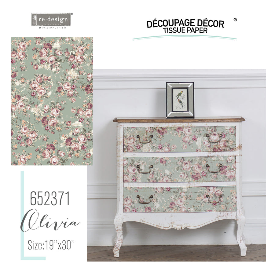 OLIVIA Redesign Decoupage Tissue Paper 48.26cm x 76.2cm - Rustic Farmhouse Charm