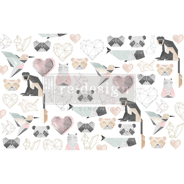 NEW! ORIGAMI LOVE Redesign Decoupage Tissue Paper 48.26cm x 76.2cm - Rustic Farmhouse Charm