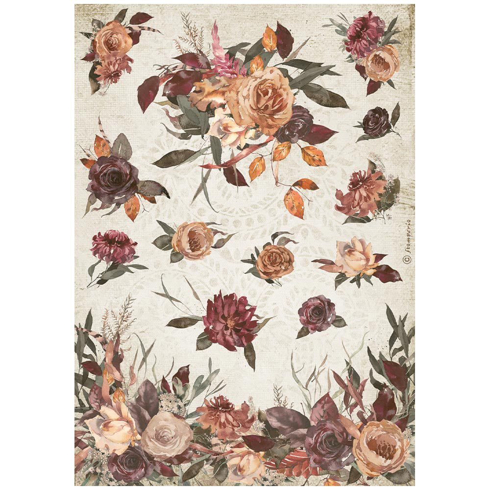 OUR WAY FLOWERS Rice Paper by Stamperia (A4) - Rustic Farmhouse Charm