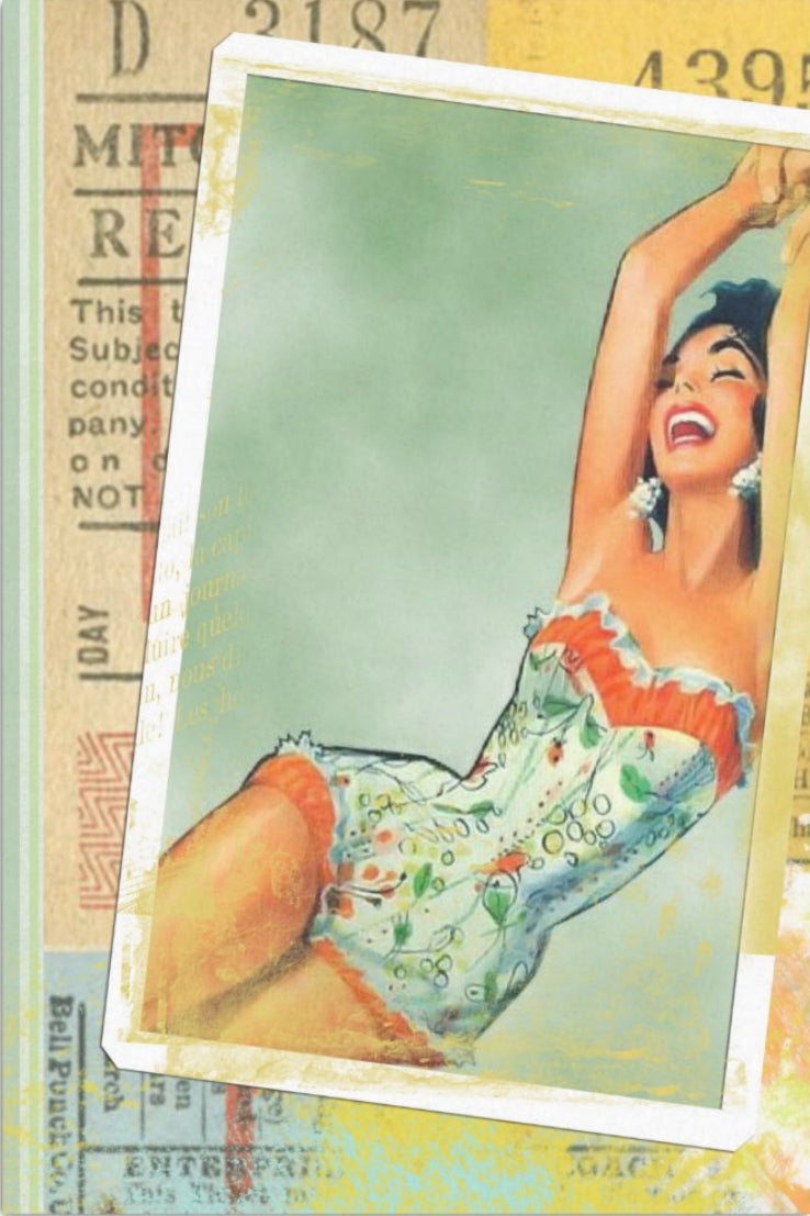 Decoupage Tissue Paper - Retro Lady in Bathers (50.8cm x 76.2cm) - Rustic Farmhouse Charm