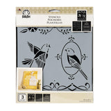 BIRDCAGE Stencil Set of 3 by Plaid FolkArt (21.59cm x 24.13cm) - Rustic Farmhouse Charm