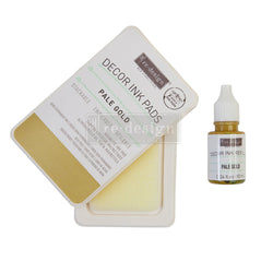 NEW! PALE GOLD Ink Pad (dry) + 10ml Ink Bottle by Redesign - Rustic Farmhouse Charm