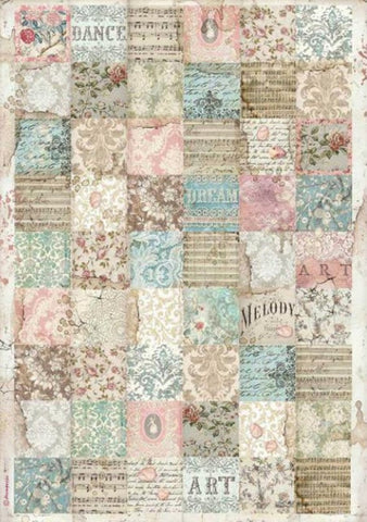 PASSION PATCHWORK Rice Paper by Stamperia (A3) - Rustic Farmhouse Charm