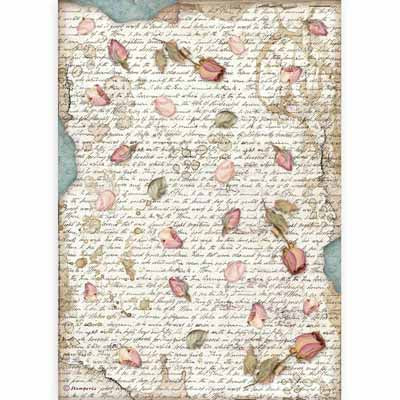ROSE PETALS Rice Paper by Stamperia (A4) - Rustic Farmhouse Charm