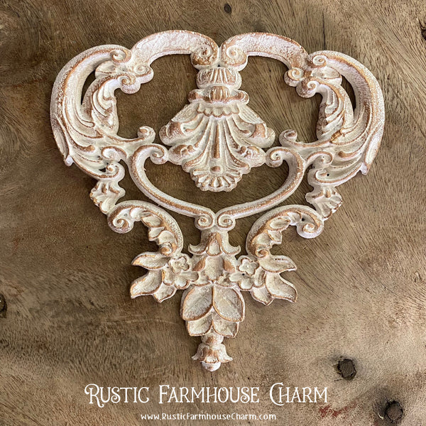 FLORENCE Resin Applique (unpainted) - Rustic Farmhouse Charm