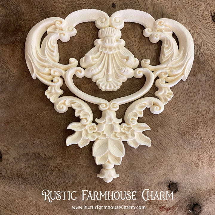 FLORENCE Resin Applique (unpainted) - Rustic Farmhouse Charm
