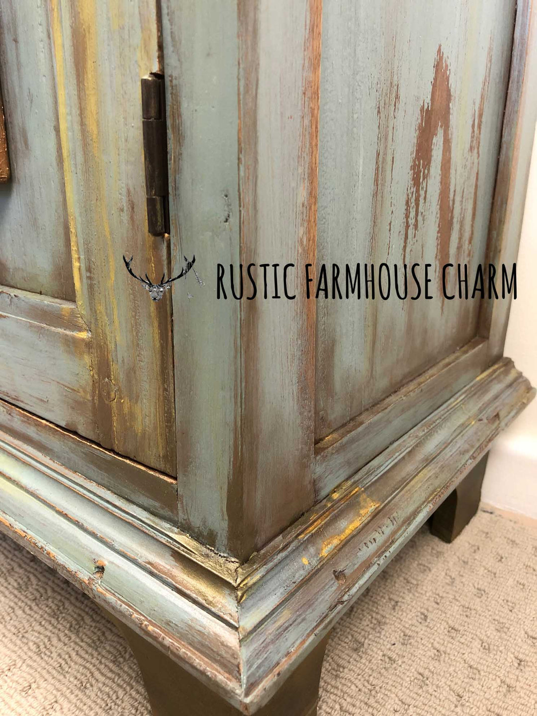 "Chip" the Robot Cabinet - Rustic Farmhouse Charm