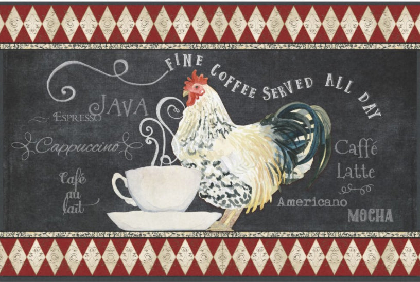 Decoupage Tissue Paper - Rooster Coffee Café Chalkboard (50.8cm x 76.2cm) - Rustic Farmhouse Charm