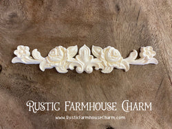 ROSES & LEAVES Resin Applique (unpainted) - Rustic Farmhouse Charm