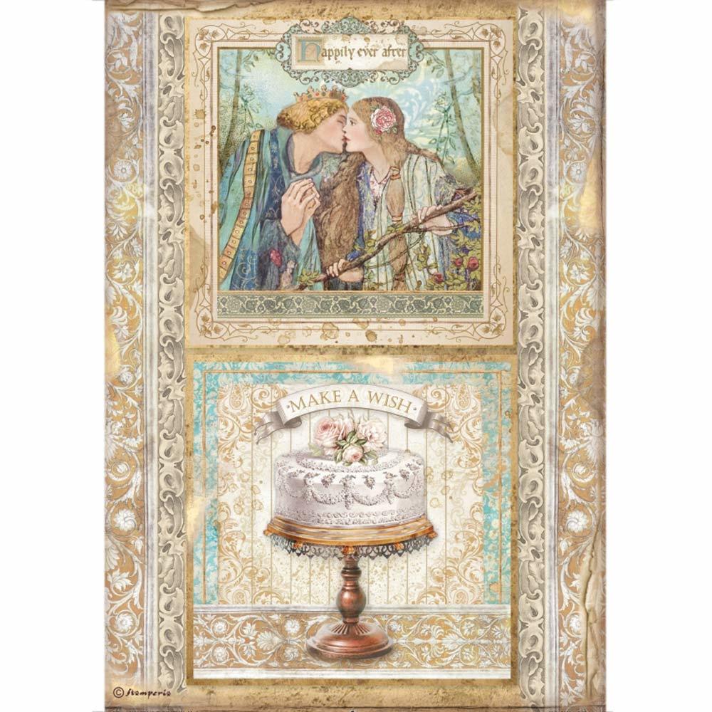 SLEEPING BEAUTY CAKE FRAME Rice Paper by Stamperia (A4) - Rustic Farmhouse Charm