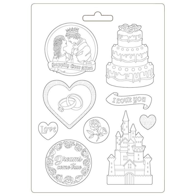 SLEEPING BEAUTY CASTLE & CAKE Soft Maxi Mould by Stamperia (A4) - Rustic Farmhouse Charm