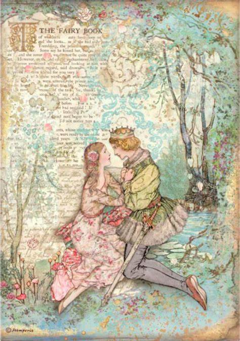 SLEEPING BEAUTY LOVERS Rice Paper by Stamperia (A4) - Rustic Farmhouse Charm