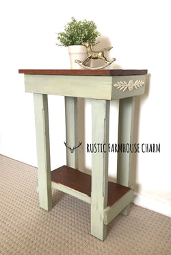 Small Farmhouse Side Table - Rustic Farmhouse Charm