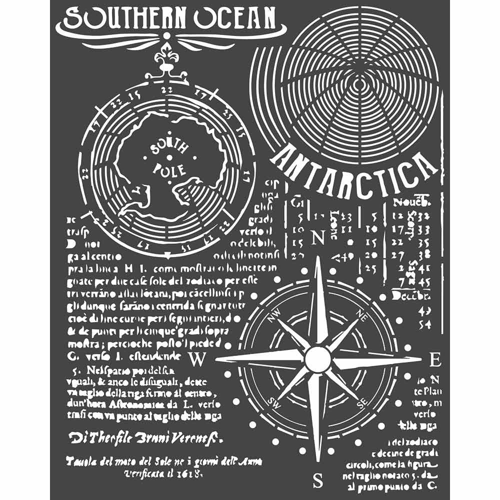 SOUTHERN OCEAN Stencil by Stamperia (25cm x 20cm) - Rustic Farmhouse Charm