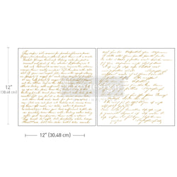 NEW! Redesign Maxi Transfer - SWEET NOTES (2 sheets, each 30.48cm x 30.48cm) - Rustic Farmhouse Charm