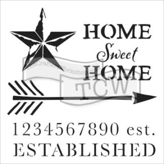 HOME SWEET HOME Stencil by The Crafters Workshop (12"x12") - Rustic Farmhouse Charm