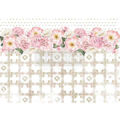TRANQUIL BLOOM Redesign Rice Paper 29.2cm x 41.3cm - Rustic Farmhouse Charm