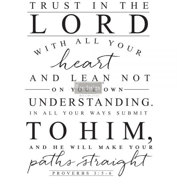 TRUST IN THE LORD Redesign Transfer (81.28cm x 60.96cm) - Rustic Farmhouse Charm