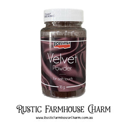DARK BROWN Velvet Powder by Pentart 18g - Rustic Farmhouse Charm