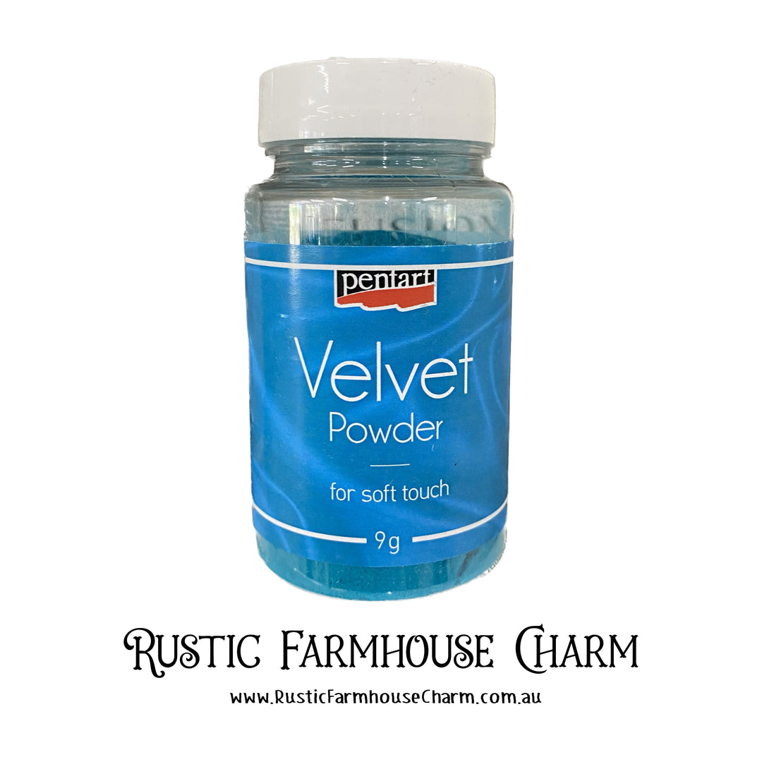 TURQUOISE Velvet Powder by Pentart 9g - Rustic Farmhouse Charm