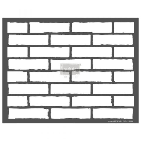 VINTAGE BRICK 3D Redesign Stencil 58.42cm x 60.96cm - Rustic Farmhouse Charm