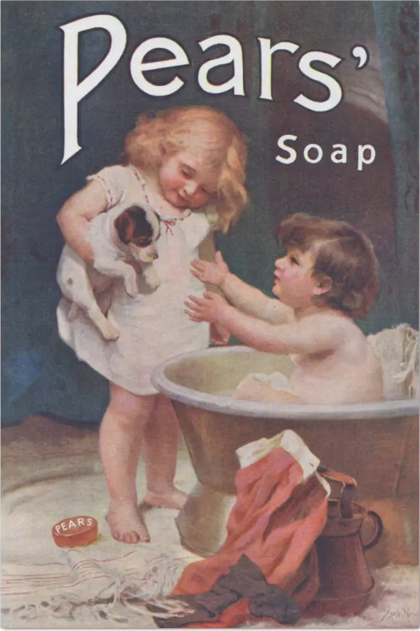 Decoupage Tissue Paper - Vintage Children Pears Soap Ad (2 sizes) - Rustic Farmhouse Charm
