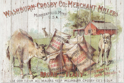 Decoupage Tissue Paper - Vintage Farmhouse Ad on Wood Panels (50.8cm x 76.2cm) - Rustic Farmhouse Charm