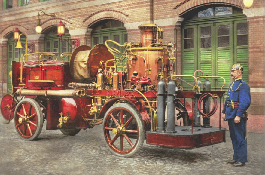 Decoupage Tissue Paper - Vintage Fire Engine Truck (50.8cm x 76.2cm) - Rustic Farmhouse Charm