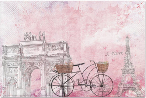 Decoupage Tissue Paper - Paris Bicycle Eiffel (50.8cm x 76.2cm) - Rustic Farmhouse Charm