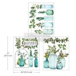 NEW! VINTAGE GREENHOUSE Redesign Middy Transfer (3 sheets, each 21.59cm x 27.94cm) - Rustic Farmhouse Charm