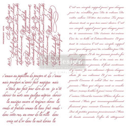 VINTAGE SCRIPT Redesign Décor Stamp 12"x12" - Rustic Farmhouse Charm