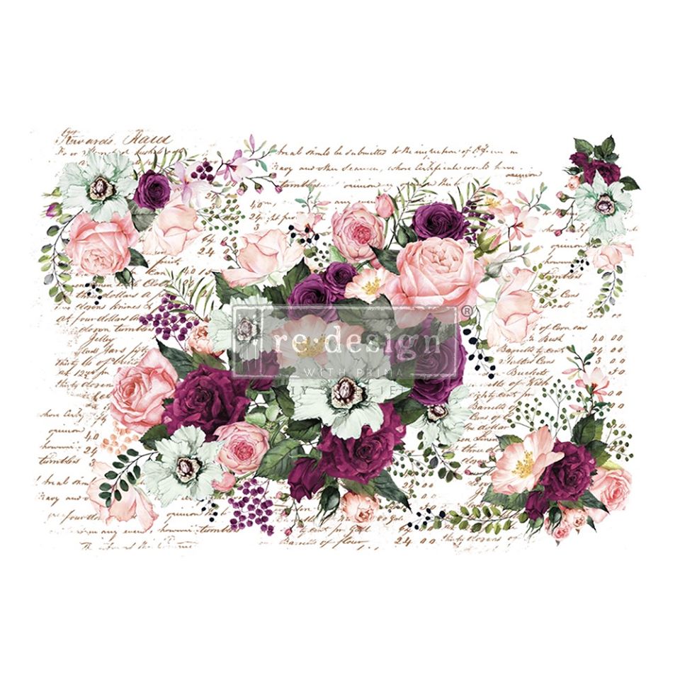 Delicate Roses - Small Furniture Transfer - ReDesign with Prima
