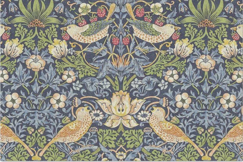 Decoupage Tissue Paper - 'Strawberry Thief' by William Morris (50.8cm x 76.2cm) - Rustic Farmhouse Charm