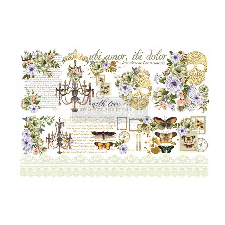 NEW! CECE WITH LOVE, SKULLY Redesign Transfer (60.96cm x 88.9cm) - Rustic Farmhouse Charm