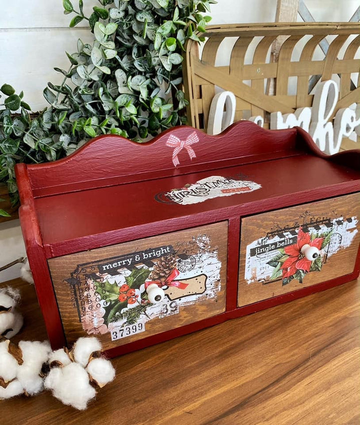 NEW! XMAS TAG Redesign Transfer (3 sheets, each 15.24cm x 30.48cm) - Rustic Farmhouse Charm