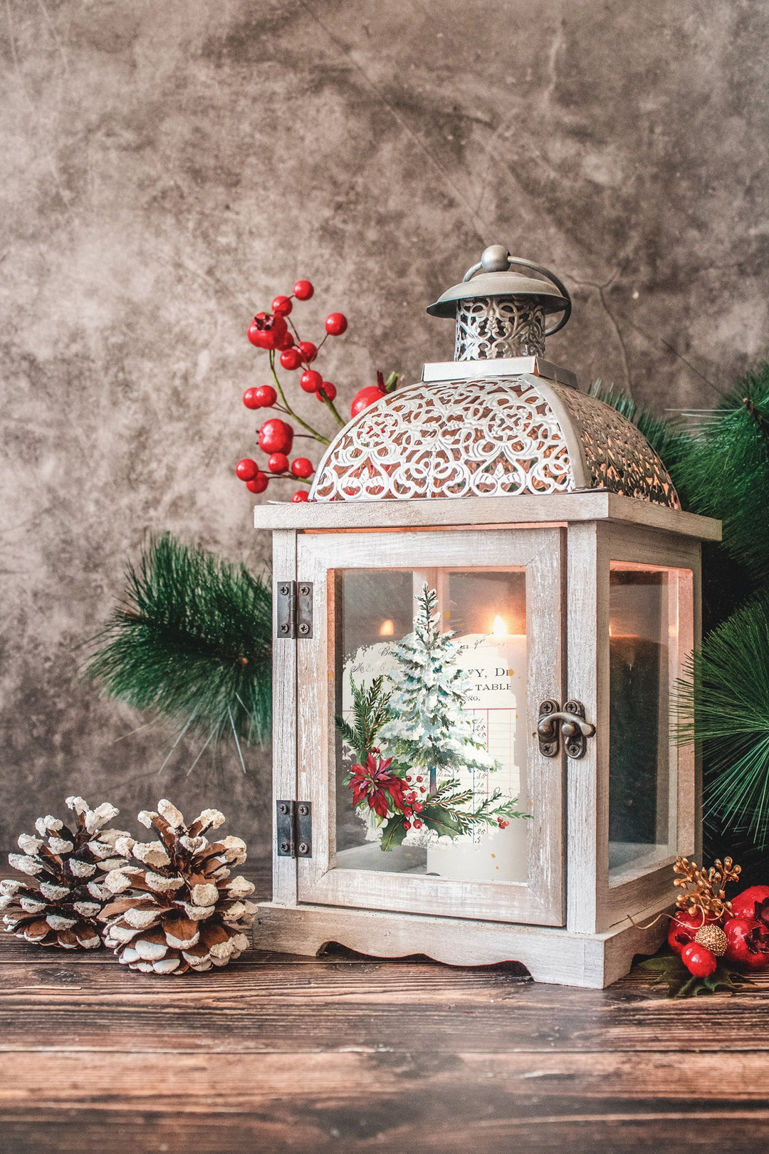 NEW! XMAS TAG Redesign Transfer (3 sheets, each 15.24cm x 30.48cm) - Rustic Farmhouse Charm